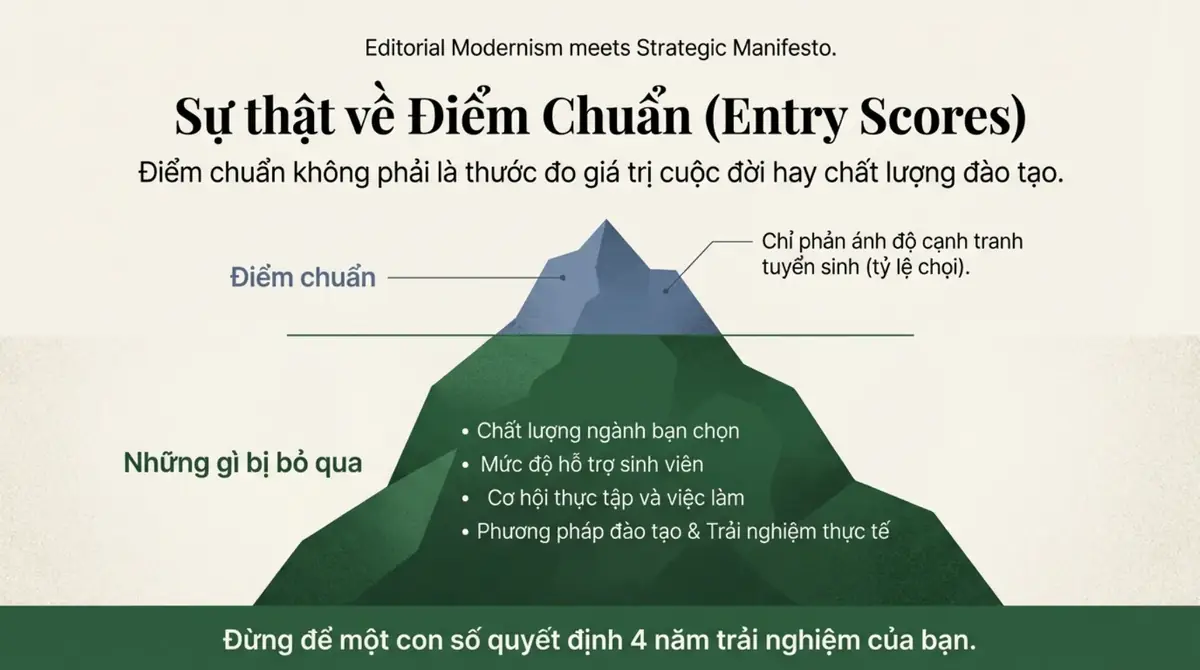Hình ngọn núi: đỉnh là điểm chuẩn, phần chân núi là những yếu tố chất lượng bị bỏ qua