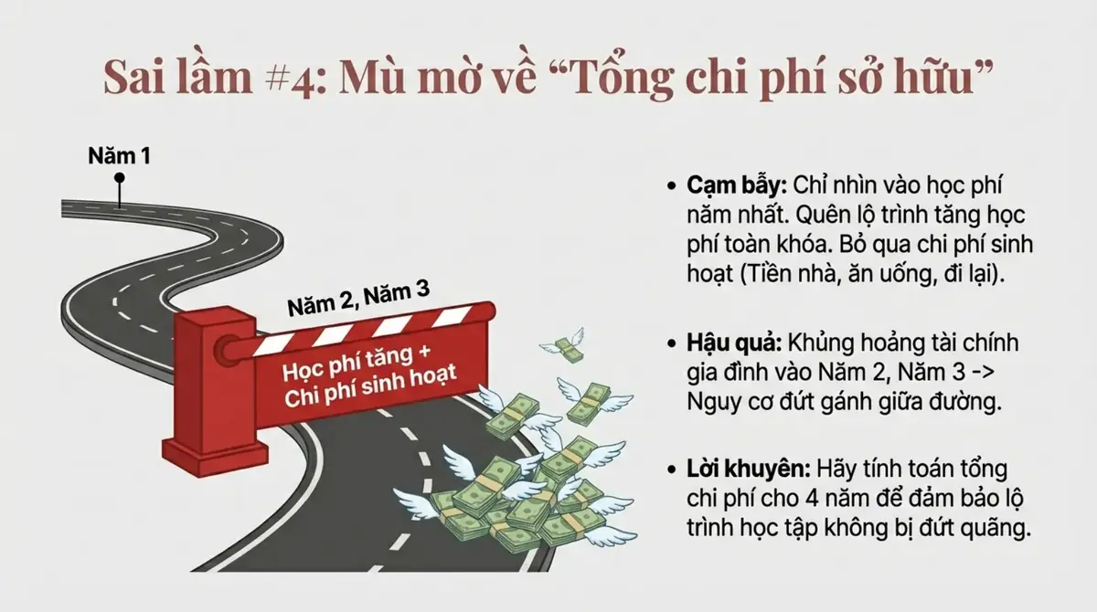 Con đường bị chặn bởi barie ghi học phí tăng và chi phí sinh hoạt ở năm 2, năm 3