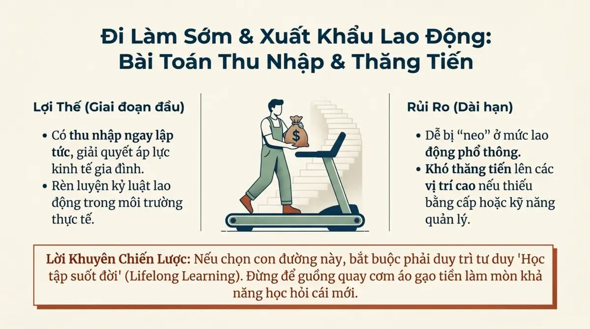 Hai cột lợi thế giai đoạn đầu và rủi ro dài hạn của con đường đi làm sớm